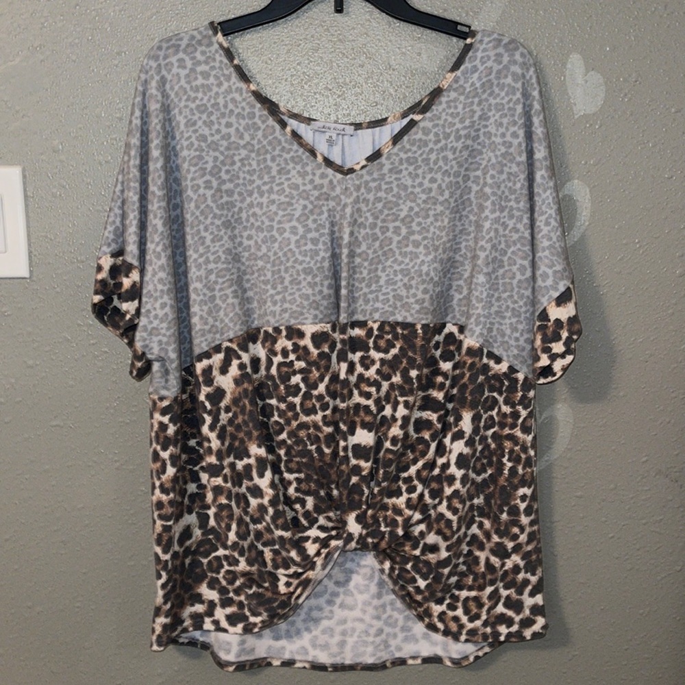 Cheetah & Grey Blouse